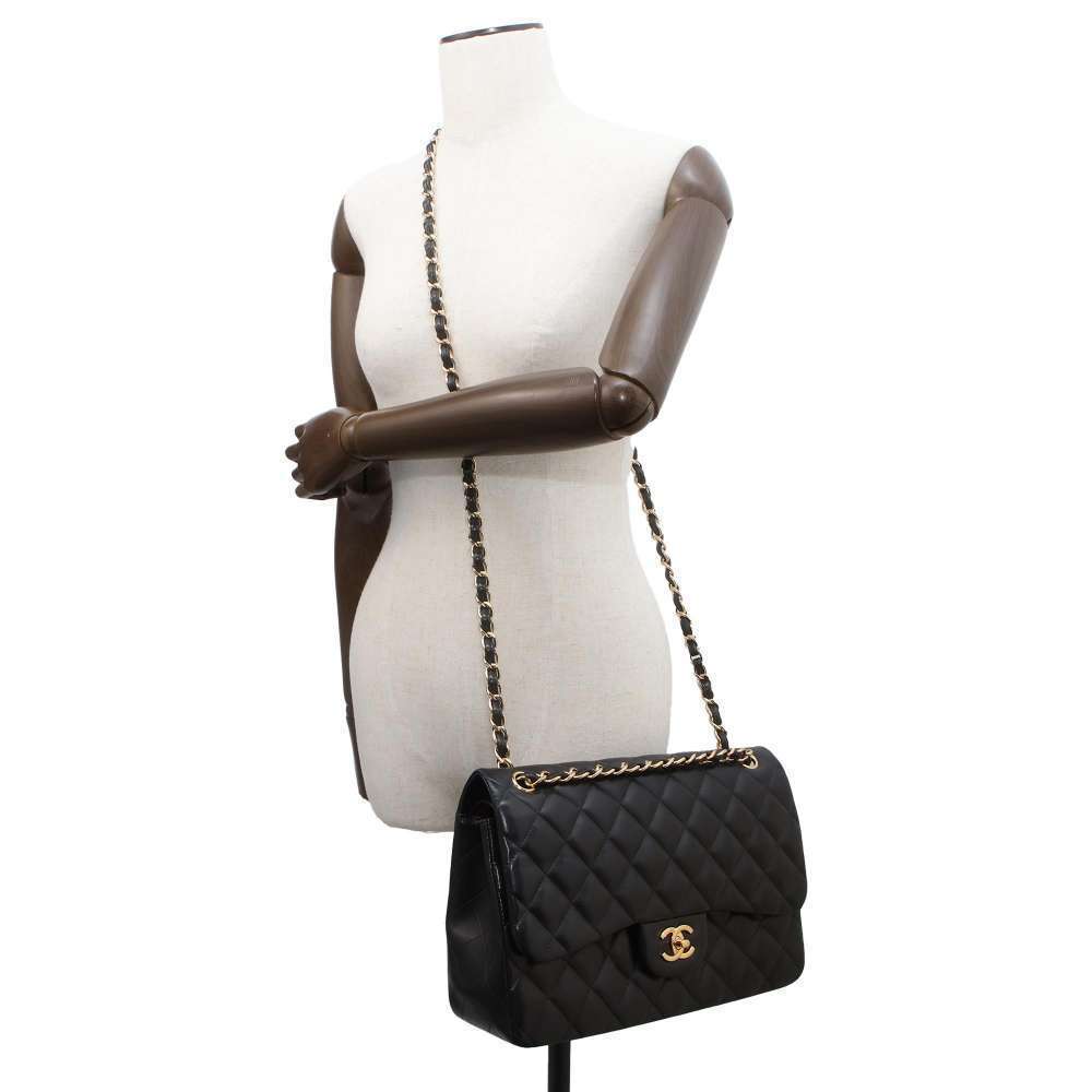 Chanel Matelasse 30 Coco Mark Lambskin Big Chain Bag Black